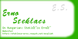 erno steklacs business card